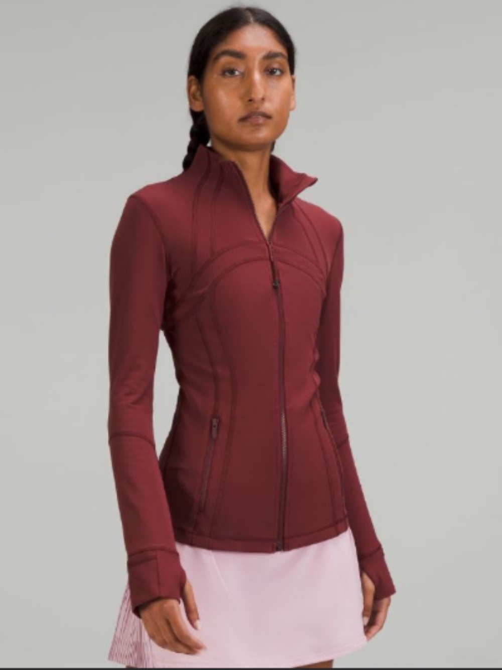 lululemon athletica Women's Burgundy Full-Zip Bomber Jacket
